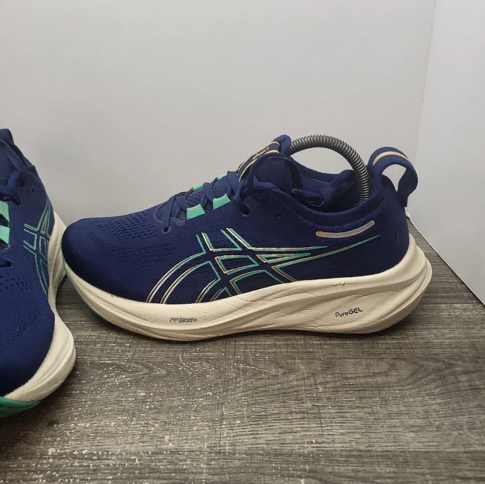 Asics Gel Nimbus 26 Shoes Blue Sneakers Running Shoes Women's Size 9.5 Wide
